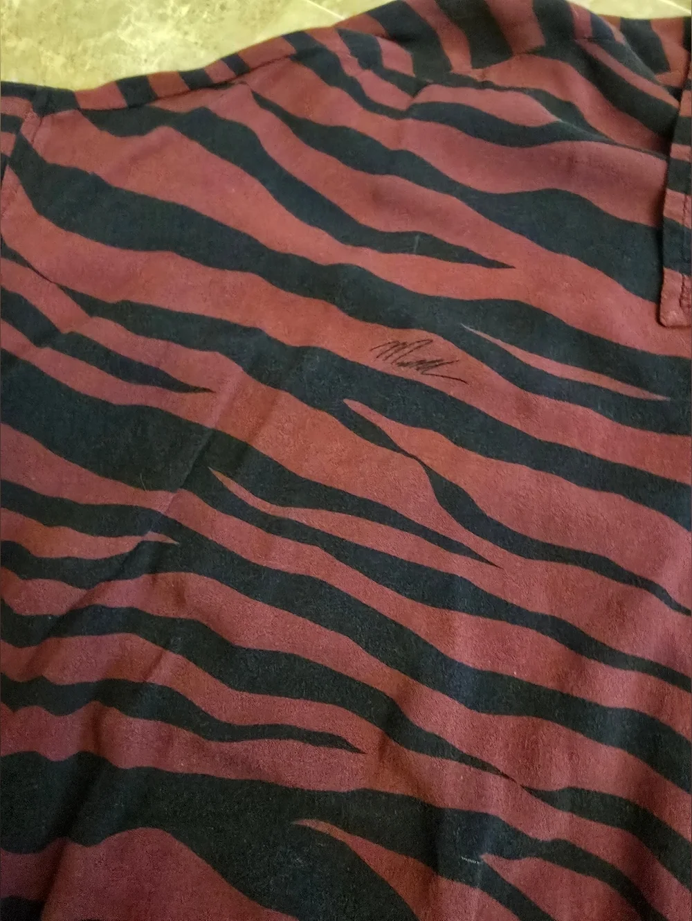 Michael Kors Zebra Print Tie Front Shirt.sz M/l